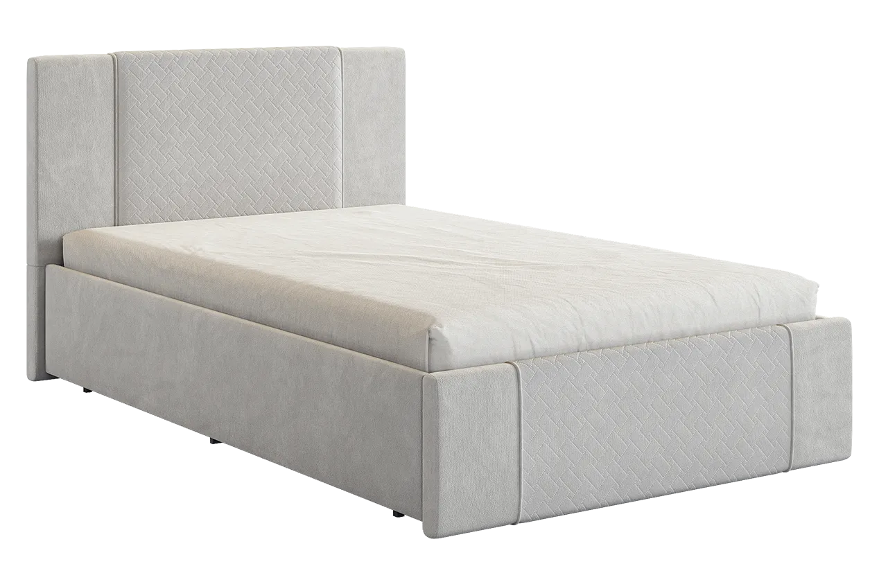 Кровать с основанием Хлоя 120х200 см галька (велюр) в Новом Уренгое - novyj-urengoj.mebel-tymen.ru | фото