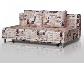 Диван Комфорт Лайт без подлокотников 2 подушки принт Газета в Новом Уренгое - novyj-urengoj.mebel-tymen.ru | фото