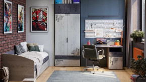 Детская «Оксфорд-2» Матера, Дуб крафт белый с рисунком в Новом Уренгое - novyj-urengoj.mebel-tymen.ru | фото