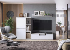 Гостиная Лори, набор №ДС-1, дуб серый/белый в Новом Уренгое - novyj-urengoj.mebel-tymen.ru | фото