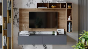 Гостиная «Порто» №1 Яблоня Беллуно, Графит софт в Новом Уренгое - novyj-urengoj.mebel-tymen.ru | фото