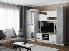 Гостиная СОЛО (ш2700*г500*в2100мм), ЛДСП Белый / ЛДСП Ателье светлое в Новом Уренгое - novyj-urengoj.mebel-tymen.ru | фото