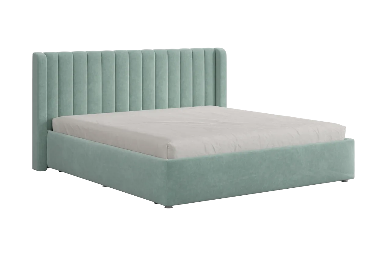 Кровать (каркас) Ева 180х200 см мята (велюр) в Новом Уренгое - novyj-urengoj.mebel-tymen.ru | фото
