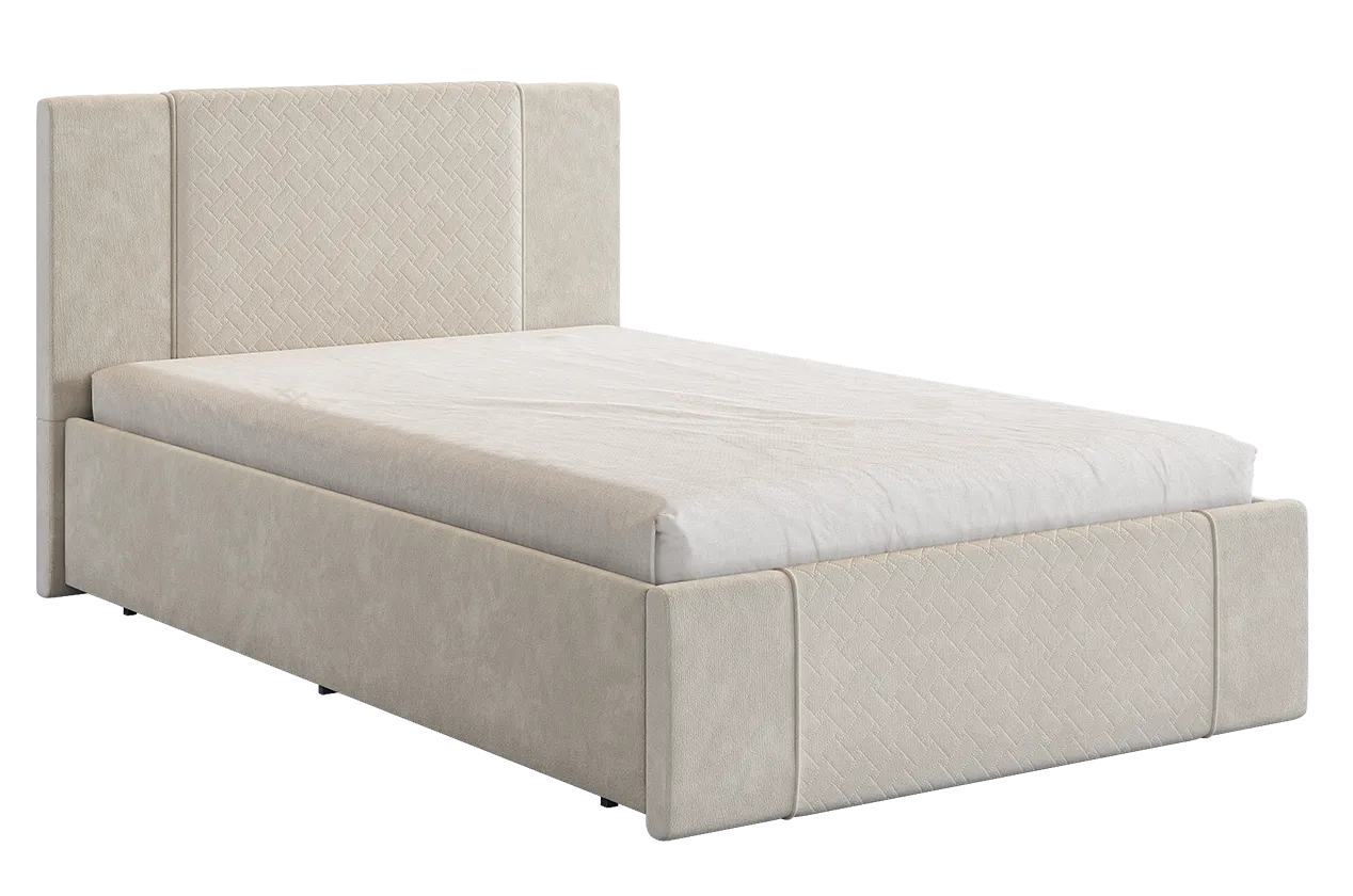 Кровать с основанием Хлоя 120х200 см крем (велюр) в Новом Уренгое - novyj-urengoj.mebel-tymen.ru | фото