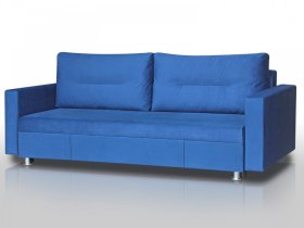 Диван Комфорт с прямыми подлокотниками синий в Новом Уренгое - novyj-urengoj.mebel-tymen.ru | фото