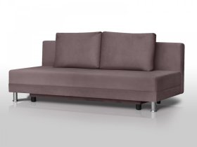 Диван Комфорт Лайт без подлокотников 2 подушки коричневый в Новом Уренгое - novyj-urengoj.mebel-tymen.ru | фото