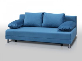Диван Комфорт без подлокотников 4 подушки микровелюр голубой в Новом Уренгое - novyj-urengoj.mebel-tymen.ru | фото