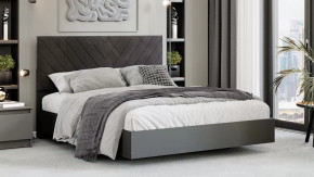 Кровать «Бетта» Тип 1 Серый графит, Велюр Серый в Новом Уренгое - novyj-urengoj.mebel-tymen.ru | фото