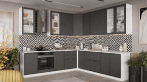 Кухонный гарнитур «Белладжио» №13 Белый, Софт графит в Новом Уренгое - novyj-urengoj.mebel-tymen.ru | фото