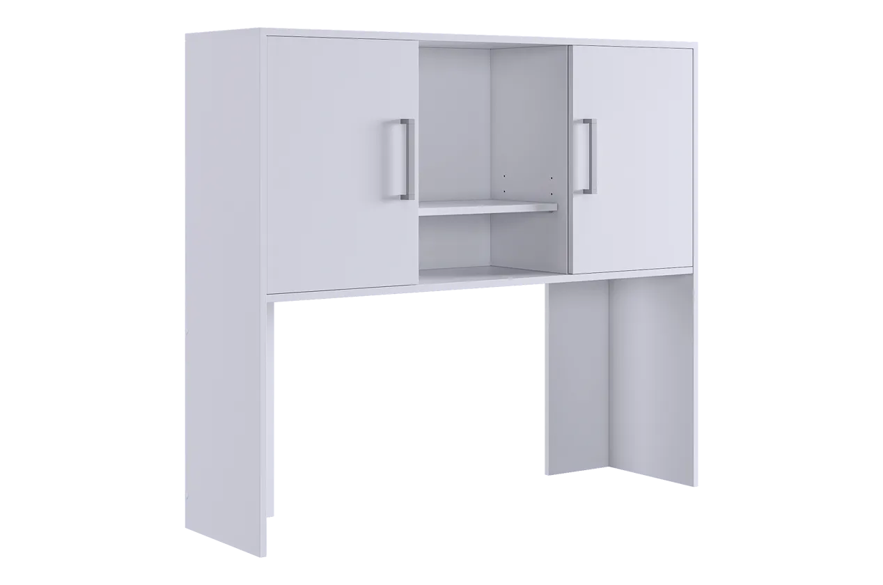 Надстройка стола компьютерного 1200 Лайт-2 белый/белый в Новом Уренгое - novyj-urengoj.mebel-tymen.ru | фото