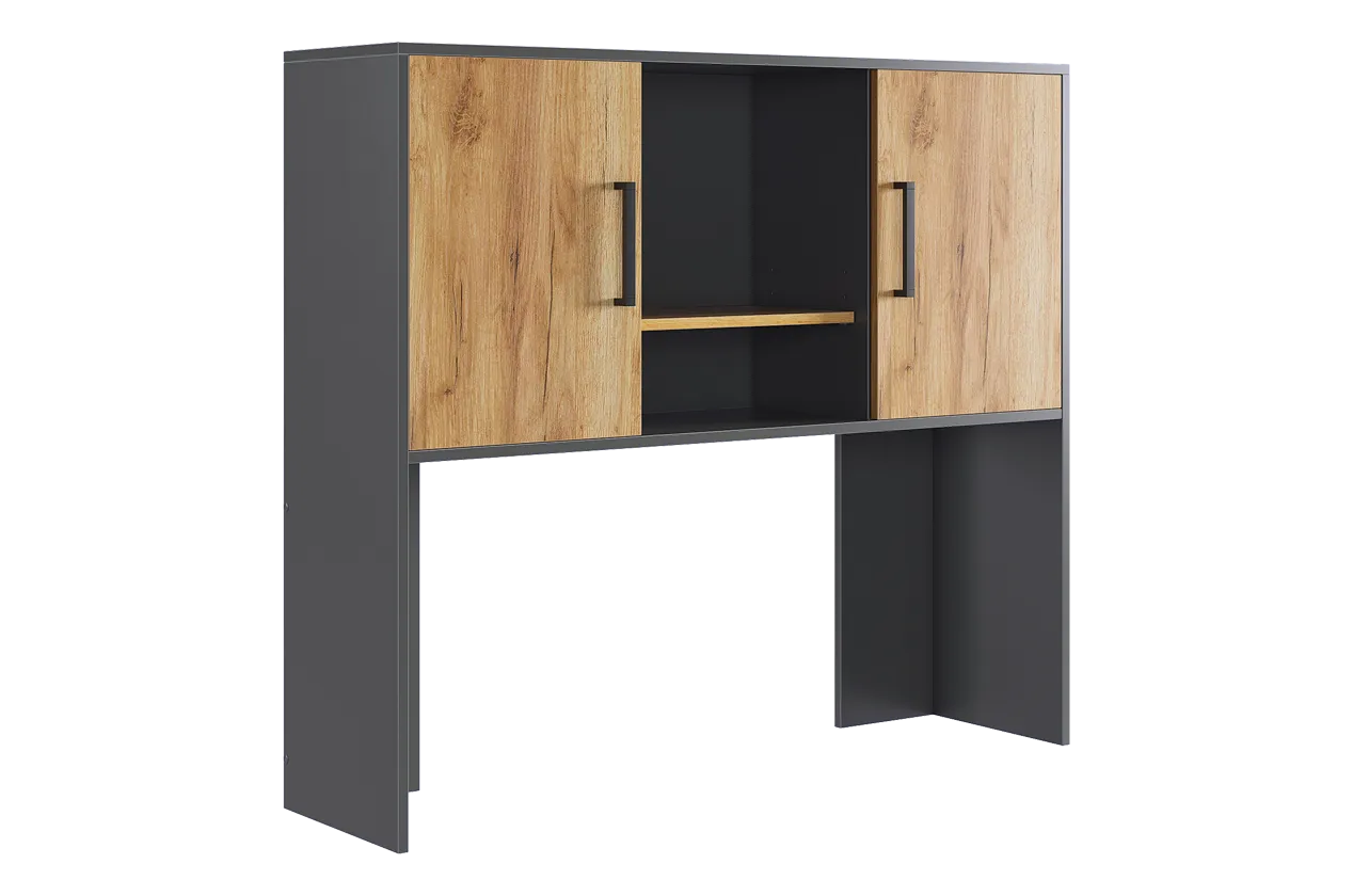 Надстройка стола компьютерного 1200 Лайт-2 графит/дуб крафт золотой в Новом Уренгое - novyj-urengoj.mebel-tymen.ru | фото