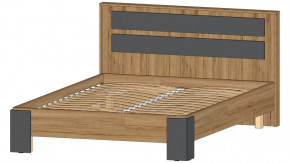 Ленора Кровать 1400 Дуб вотан/Графит в Новом Уренгое - novyj-urengoj.mebel-tymen.ru | фото