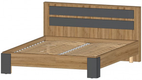 Ленора Кровать 1600 Дуб вотан/Графит в Новом Уренгое - novyj-urengoj.mebel-tymen.ru | фото
