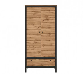 LOFT шкаф SZF2D1S (Дуб вотан/Черный) в Новом Уренгое - novyj-urengoj.mebel-tymen.ru | фото