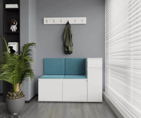 Модульная прихожая Stark 3 Белый матовый/Велюр бирюзовый НК-мебель в Новом Уренгое - novyj-urengoj.mebel-tymen.ru | фото