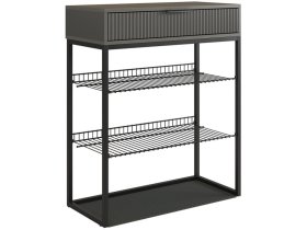 Обувница Вельвет графит/графит матовый/черный муар в Новом Уренгое - novyj-urengoj.mebel-tymen.ru | фото