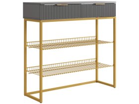 Обувница Классная 1 графит/графит матовый/золото в Новом Уренгое - novyj-urengoj.mebel-tymen.ru | фото