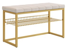 Обувница Классная 2 золото/крем (велюр) в Новом Уренгое - novyj-urengoj.mebel-tymen.ru | фото