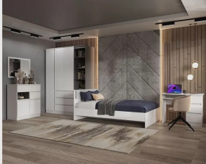 Подростковая Мэнкс №1 Белый/серый графит в Новом Уренгое - novyj-urengoj.mebel-tymen.ru | фото