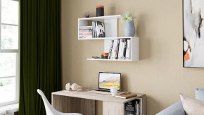 Полка настенная «Diamond» Тип 1 Белый Ясень в Новом Уренгое - novyj-urengoj.mebel-tymen.ru | фото