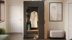 Прихожая «Асти» № 1 Дуб крафт золотой/Антрацит в Новом Уренгое - novyj-urengoj.mebel-tymen.ru | фото