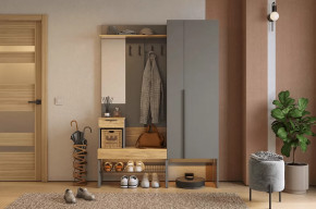 Прихожая Баско К2 графит/дуб крафт золотой в Новом Уренгое - novyj-urengoj.mebel-tymen.ru | фото