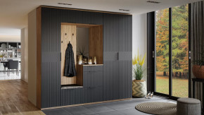 Прихожая «Хилтон» Дуб Крафт золотой, Графит матовый в Новом Уренгое - novyj-urengoj.mebel-tymen.ru | фото