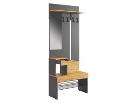 Прихожая Баско графит/дуб крафт золотой в Новом Уренгое - novyj-urengoj.mebel-tymen.ru | фото