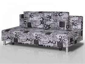 Диван Комфорт Лайт без подлокотников 2 подушки принт Рок в Новом Уренгое - novyj-urengoj.mebel-tymen.ru | фото