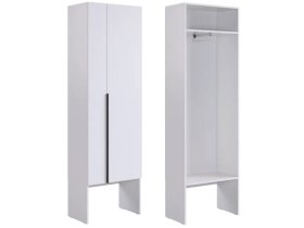 Шкаф двухдверный L600 Баско белое дерево в Новом Уренгое - novyj-urengoj.mebel-tymen.ru | фото