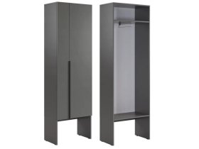 Шкаф двухдверный L600 Баско графит в Новом Уренгое - novyj-urengoj.mebel-tymen.ru | фото