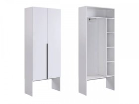 Шкаф двухдверный L800 Баско белое дерево в Новом Уренгое - novyj-urengoj.mebel-tymen.ru | фото