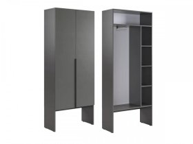 Шкаф двухдверный L800 Баско графит в Новом Уренгое - novyj-urengoj.mebel-tymen.ru | фото