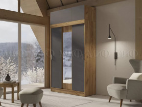 Шкаф с антресолью Басямиф, графит/дуб крафт в Новом Уренгое - novyj-urengoj.mebel-tymen.ru | фото