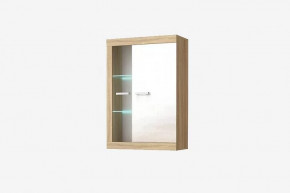 СОНАТА ВНС-800 Шкаф-витрина навесная (ш800*г368*в1046мм), ЛДСП дуб сонома/ЛДСП белый глянец в Новом Уренгое - novyj-urengoj.mebel-tymen.ru | фото