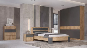 Спальный гарнитур Ленора Дуб вотан/Графит в Новом Уренгое - novyj-urengoj.mebel-tymen.ru | фото