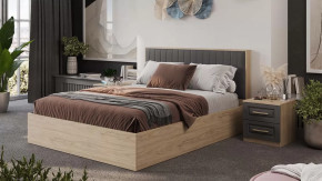 Спальный гарнитур «Сэнди» стандартный №2 Вяз благородный, Серый вулкан, Велюр Графит в Новом Уренгое - novyj-urengoj.mebel-tymen.ru | фото