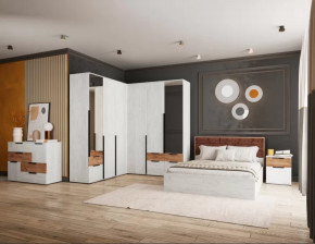 Спальня №2 Лилль Дуб крафт белый/дуб крафт табачный в Новом Уренгое - novyj-urengoj.mebel-tymen.ru | фото