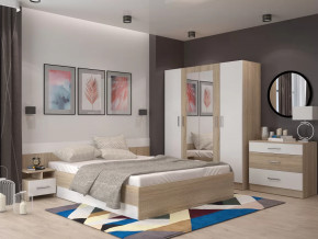 Спальня Леси Сонома-Белый с четырехстворчатым шкафом в Новом Уренгое - novyj-urengoj.mebel-tymen.ru | фото